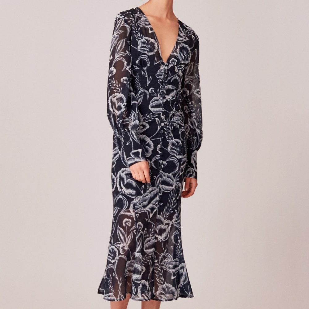 C/MEO Collective Discretion Long Sleeve Midi Dress